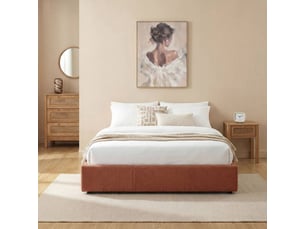 Lit coffre 160x200 cm ATMOSPHERA CRÉATEUR D'INTÉRIEUR LUNA coloris marron