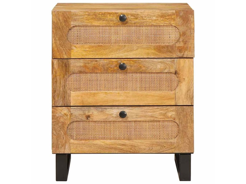  Table de chevet, table de nuit naturel 50 x 33 x 62 cm bois de mangue massif shl8101  - Conforama C