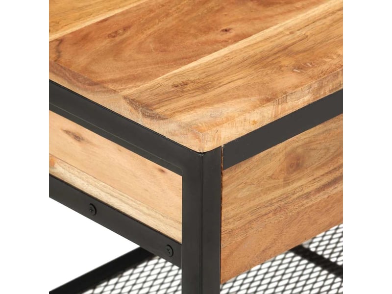  Banc à chaussures, meuble à chaussures 110x35x45 cm bois massif d'acacia et fer  - Conforama D