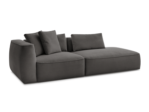 Canapé droit fixe BOBOCHIC LEOPOLD 3 places Velours taupe