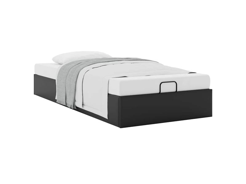  Lit simple- lit adulte -  cadre de lit ottoman sans matelas noir 100x200 cm similicuir  - Conforama D