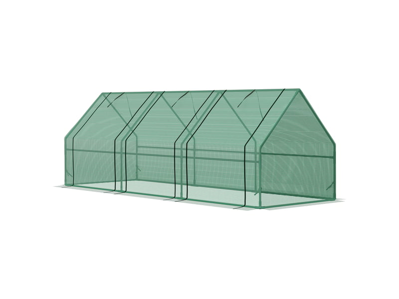 Serre extérieurjardin 270x90x90 cm, abri 3 fenêtres, acierpe 140 gm², plantesfleurstomateslégumes. - Conforama B