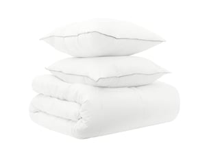Ensemble de duvet 3 pcs - couette 200 x 240 cm toutes saisons bambou blanc