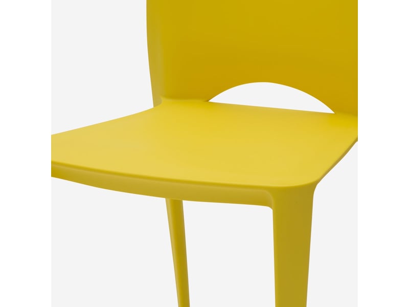  Lot de 4 chaises empilables en polypropylène lione - jaune  - Conforama D