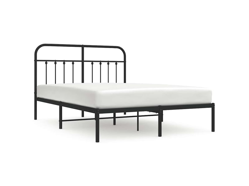 Lit double- lit adulte - cadre de lit métal sans matelas avec tête de lit noir 140x200cm - Conforama A