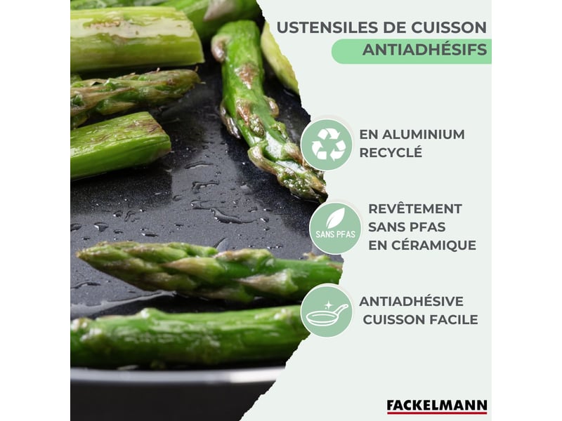 Lot poêle 28cm et 3 casseroles 161820cm fackelmann brandao avec 5 ustensiles vario 9221350B - Conforama D