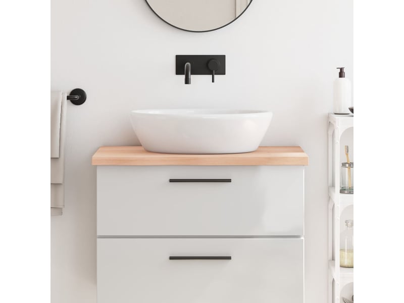  Comptoir de salle de bain, plan de travail 80x50x(2-4) cm bois massif non traité cf65772  - Conforama B