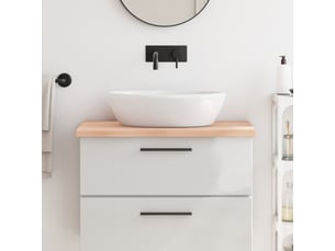 Comptoir de salle de bain, plan de travail 80x50x(2-4) cm bois massif non traité cf65772
