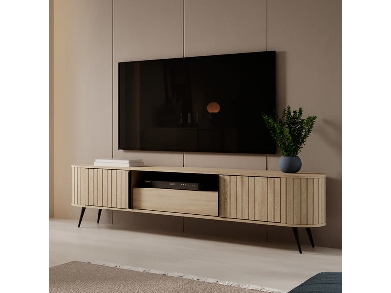  Buffet hanotofa, enfilade avec un tiroir, 196x40x51h cm chêne brun Hanotofa - Conforama B