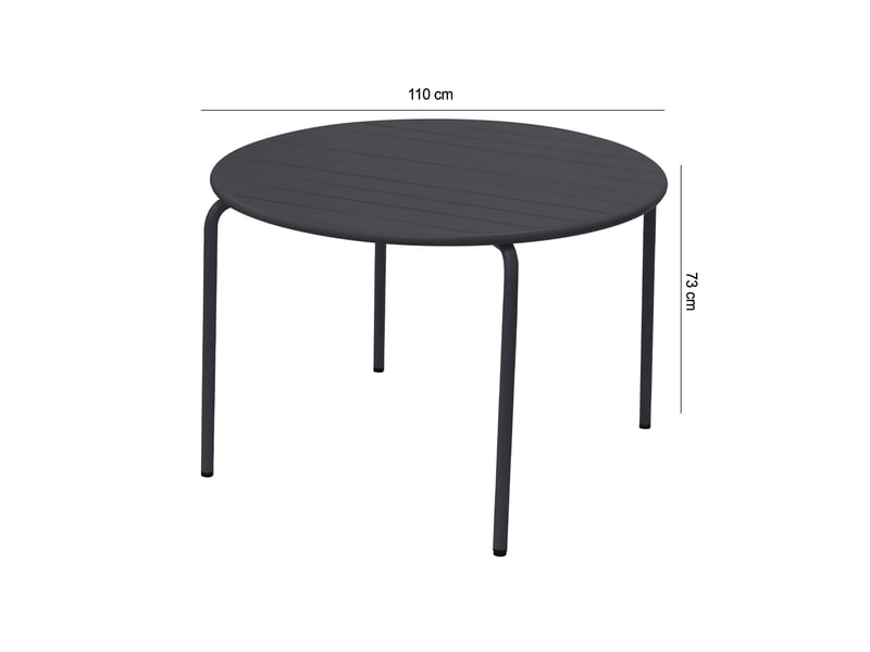  Table de jardin ronde 110x74 cm en métal gris - baca  - Conforama D