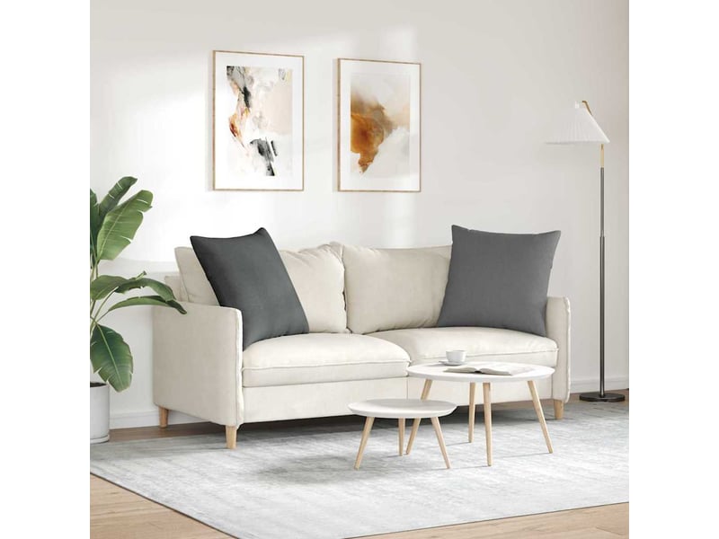  Lot de 2 coussins de canapé, coussins décoratifs tissu gris foncé 80 x 80 cm cf58874  - Conforama D