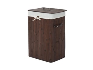Panier à linge 72 l avec couvercle en bambou marron foncé 40 x 30 x 60 cm