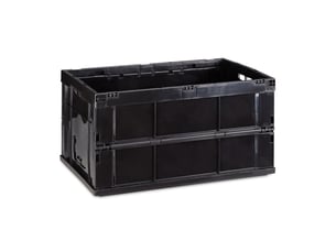 Boîte de transport pliable empilable 31,5 x 58,5 x 40 cm capacité 60 litres ergonomique en polypropylène noir 13_0006028