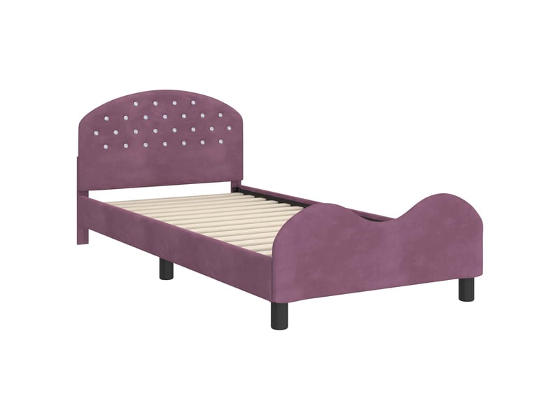  Cadre de lit pour enfants - lit jeune avec tête de lit pourpre 90 x 190 cm  - Conforama D