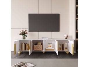 Meuble tv coloris blanc 180 cm