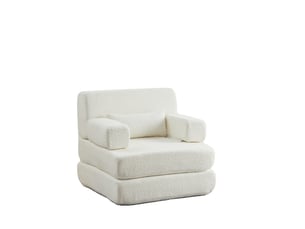 Canapé-lit convertible 1 place en chenille, canapé modulaire pliable, cadre en fer, convertible en lit d'appoint