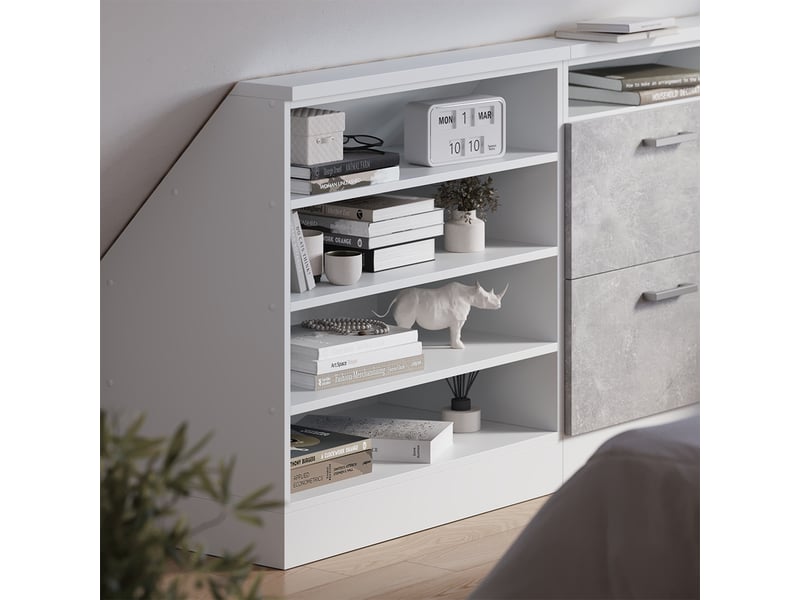  Vicco meuble sous pente, blanc, 80cm avec 4 compartiments  - Conforama E