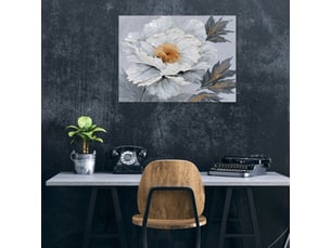 Tableau décoration murale impression sur toile fleurs glamour gris - 100x70 cm - tableau décoration murale chambre et salon