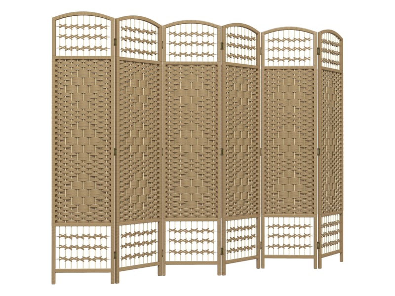 Paravent intérieur en bois séparateur de pièce cloison pliable 6 panneaux 240 x 170 cm bois naturel - Conforama B