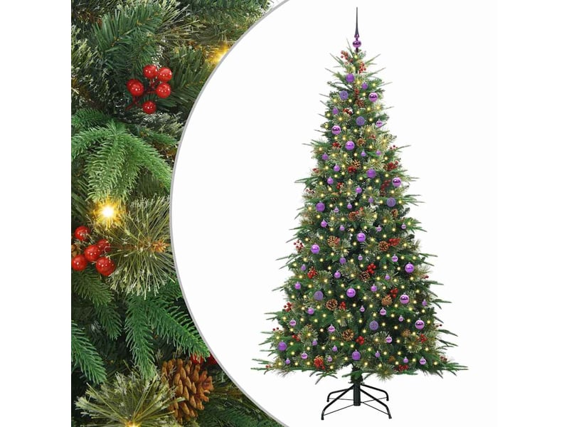  Sapin de noël artificiel, arbre de noël à branches articulées vert 240 cm shl1270  - Conforama A
