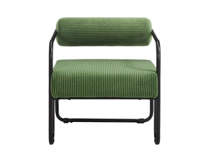 Fauteuil 73x68,5x70,5 cm, canapé 1 place, revêtement en tissu côtelé, structure en métal, design moderne, coloris vert