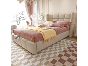 Lit coffre 90x200 cm coloris beige