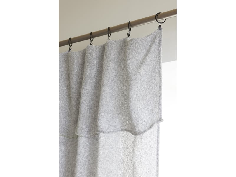  Rideau ajustable + 8 anneaux pince 140 x 270 cm polyester fils teints effet chambray dua galet 15665 - Conforama E