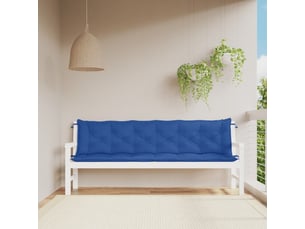 Lot de 2 coussins de banc jardin, coussins d'assise bleu 200x50x7 cm tissu oxford cf58721