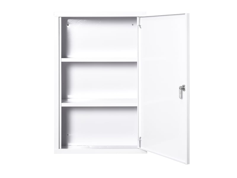  Armoire à pharmacie 2 étagères verrouillable en métal blanc 40 x 18 x 60 cm  - Conforama B