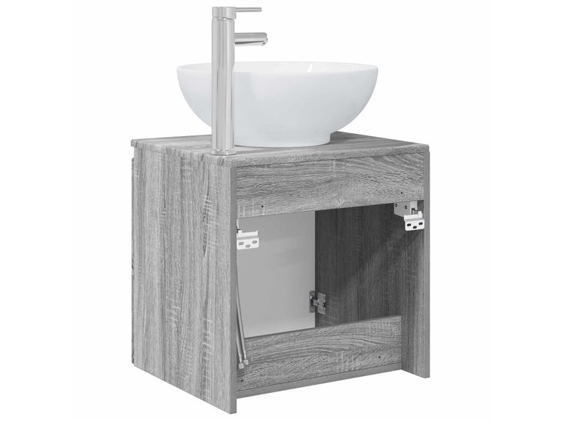 Vanité de lavabo mural, meuble de rangement sonoma gris 49.5x44.5x65 cm shl1765 - Conforama E