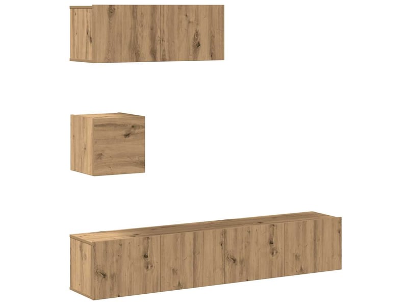  Ensemble de meuble tv - banc tv - meuble de rangement mural 4 pcs chêne artisanal  - Conforama A