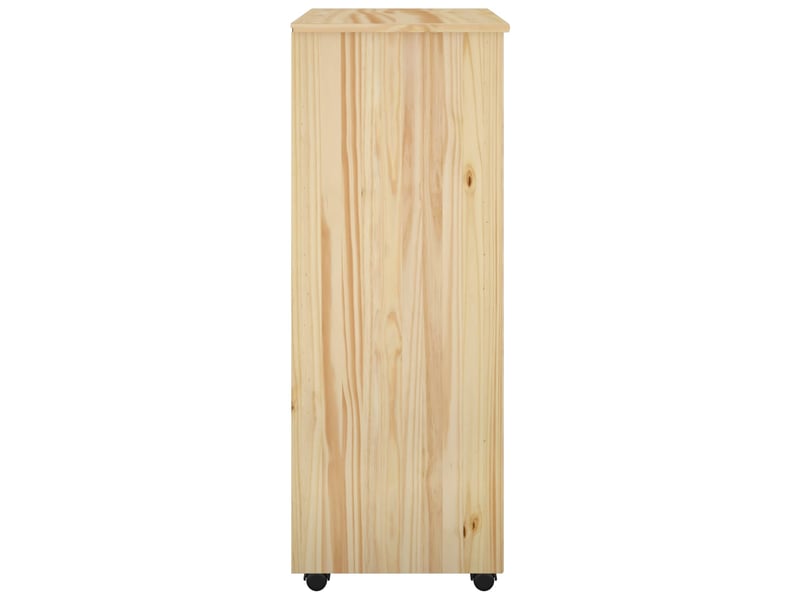  Caisson roulant de bureau, meuble de rangement 53 x 39 x 103 cm bois de pin massif marron  - Conforama E