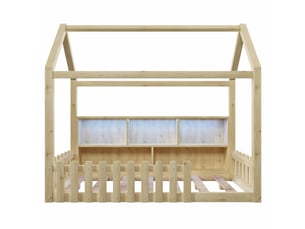 Lit cabane 90x190 cm ZOVIRA coloris naturel