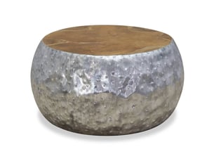 Table basse rectangulaire coloris argenté  