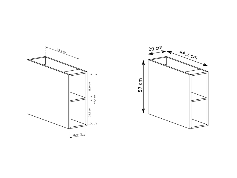  Étagère de salle de bains suspendue novo luna cachemire mat 20 cm  - Conforama C