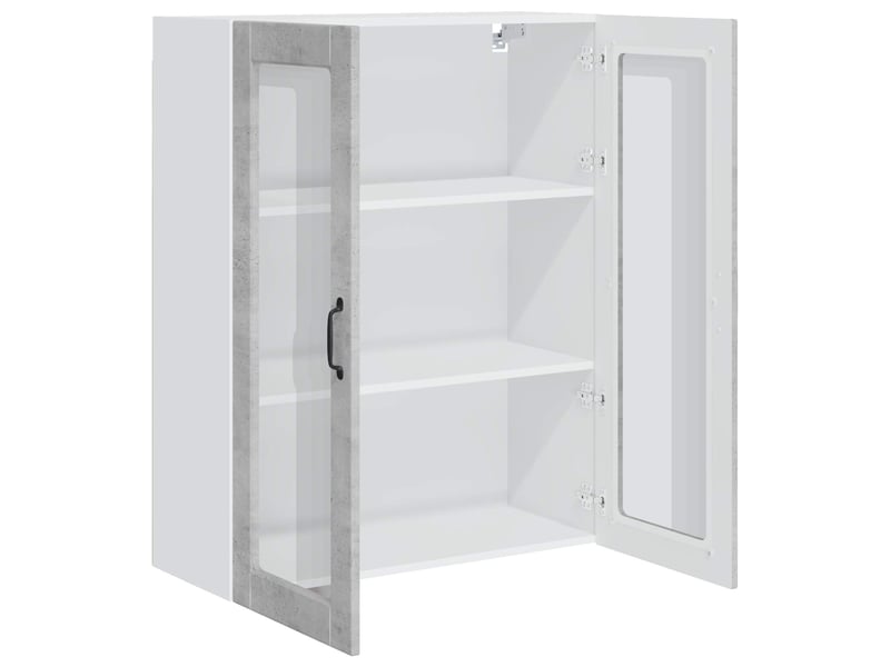 Meuble mural de cuisine | armoire de cuisine gris béton 80x31x100cm shl4974 - Conforama E