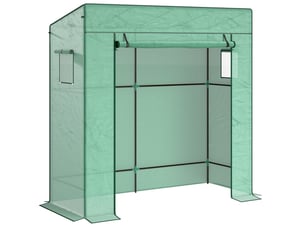 Serre de jardin 196x77x197 cm avec porte enroulable et fenêtres en maille vert