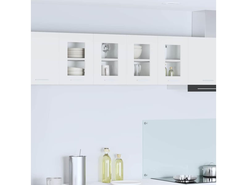  Meuble de rangement cuisine, armoire suspendue 2 pcs blanc bois d'ingénierie shl357  - Conforama B