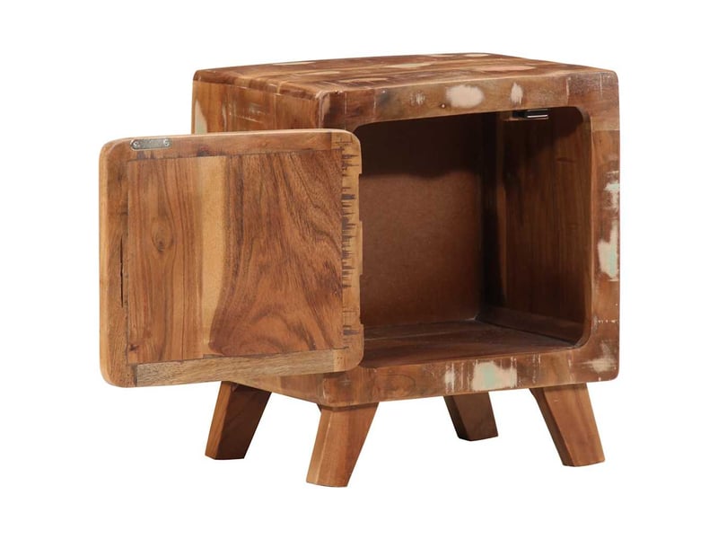  Lot de 2 table de chevet - cabinet de chevet - table de nuit 40x32x46 cm bois massif de récupération  - Conforama D