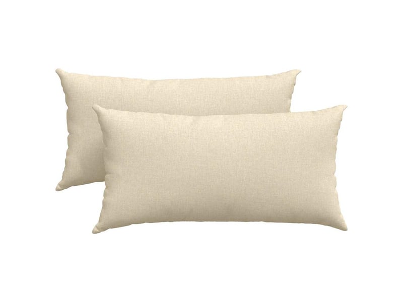  Lot de 2 coussins de canapé, coussins décoratifs tissu crème 80 x 40 cm cf58823  - Conforama A