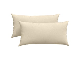 Lot de 2 coussins de canapé, coussins décoratifs tissu crème 80 x 40 cm cf58823