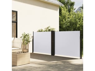 Auvent latéral rétractable, store latéral blanc 140x1000 cm