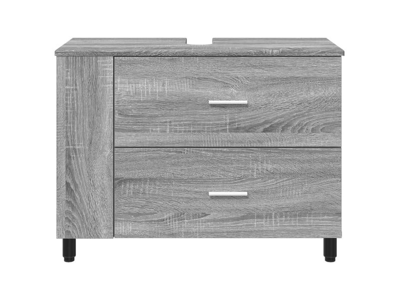  Unité de vanité de salle de bain, meuble de rangement sonoma gris 80x35x60 cm  - Conforama E