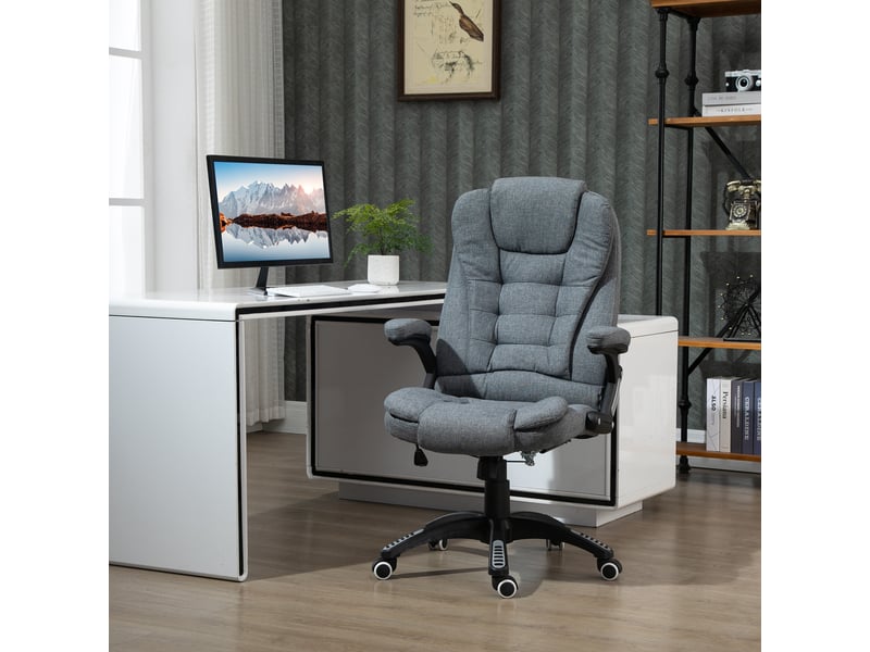  Chaise de bureau ergonomique grise réglable en hauteur, siège pivotant à roulettes 65x72x110-120 cm  - Conforama D