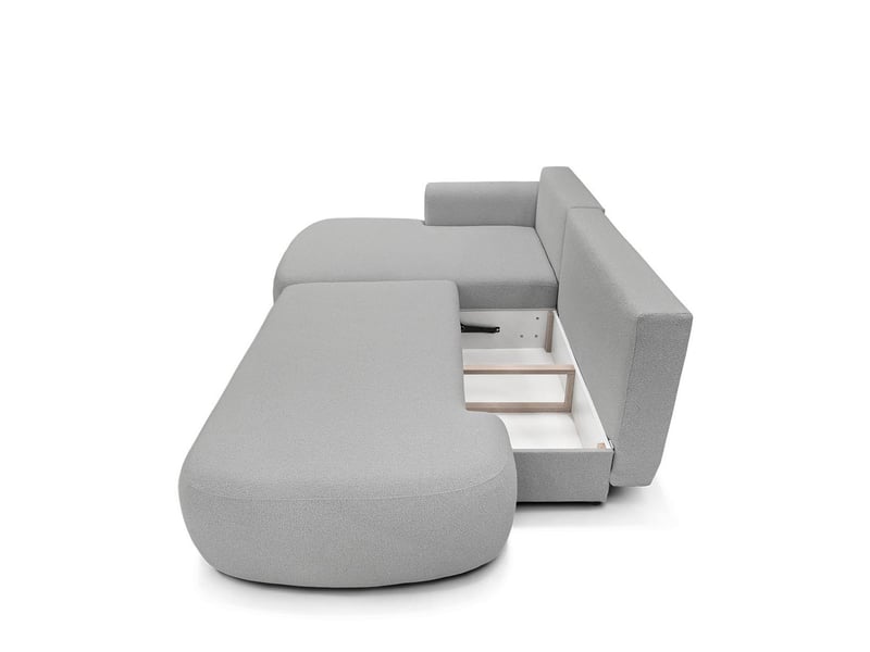  Canapé molino convertible 4 places angle gauche gris clair laine bouclée 3CA61.LO.4AC.G.16 - Conforama E