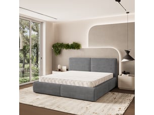 Lit coffre 180x200 cm <strong>MASSENO</strong> <strong></strong> coloris gris