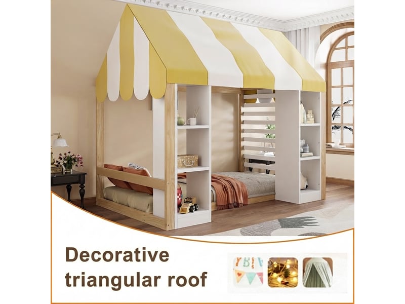  Lit jeune, 90x200 cm, rangement intégré, bicolore, poids 52,8 kg LDF00626AAN-conf-NEW - Conforama W