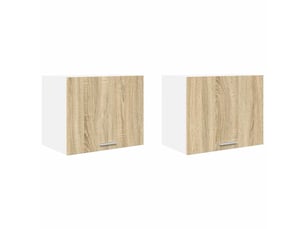 Armoire suspendue 2 pcs chêne sonoma et blanc bois d'ingénierie shl1100