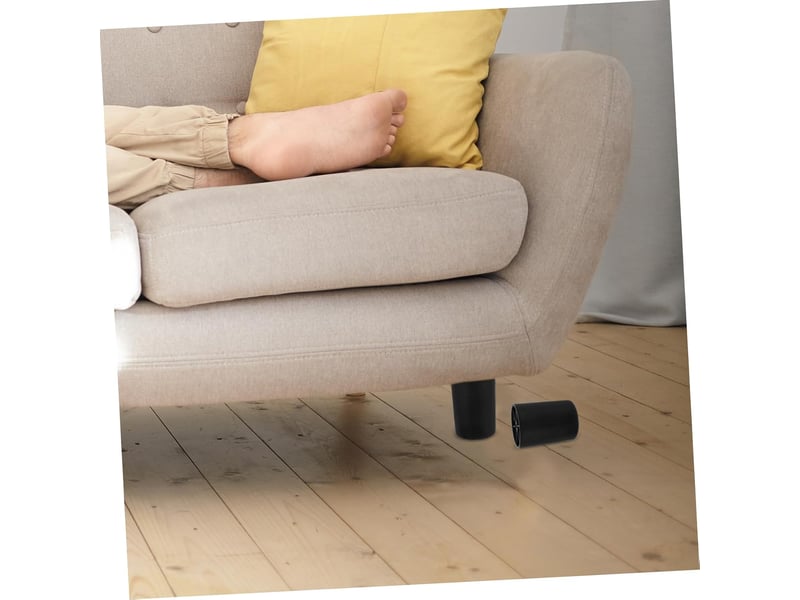  4pièces meubles ronds et coniques plastique noirs pour table basse commode chaise lit avec vis  - Conforama D