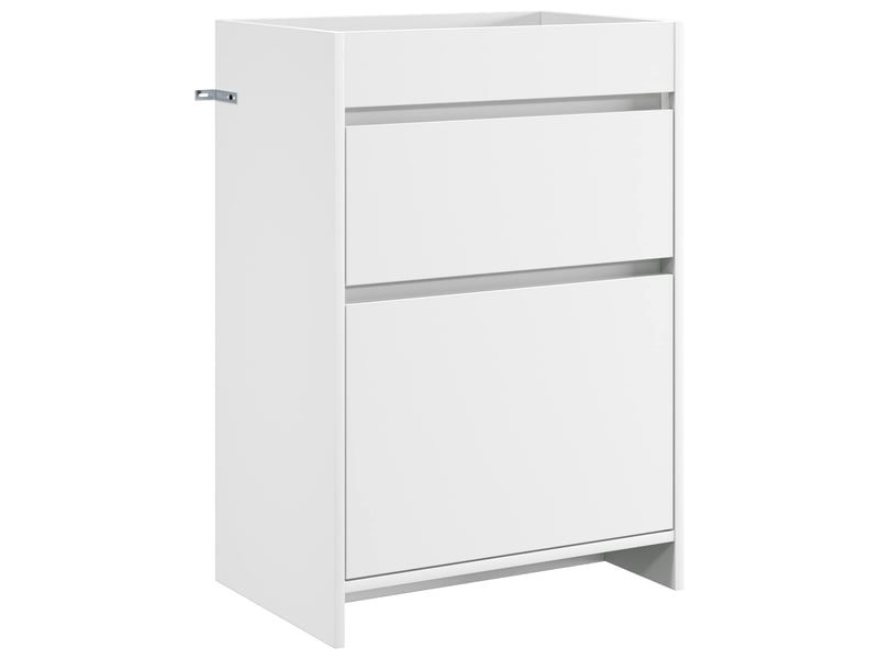  Meuble sous lavabo de salle de bain, commode blanc 56x37.5x81 cm shl87  - Conforama A